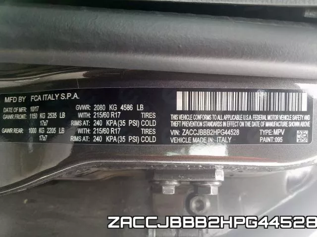 ZACCJBBB2HPG44528 фото 2