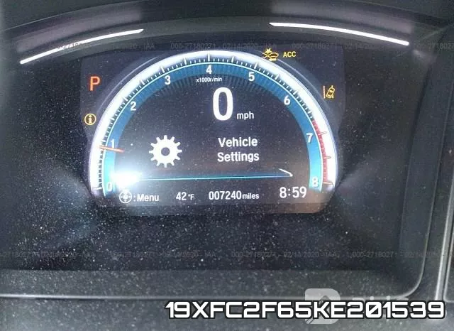 19XFC2F65KE201539 фото 8