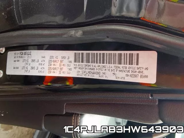 1C4PJLAB3HW643903 фото 2