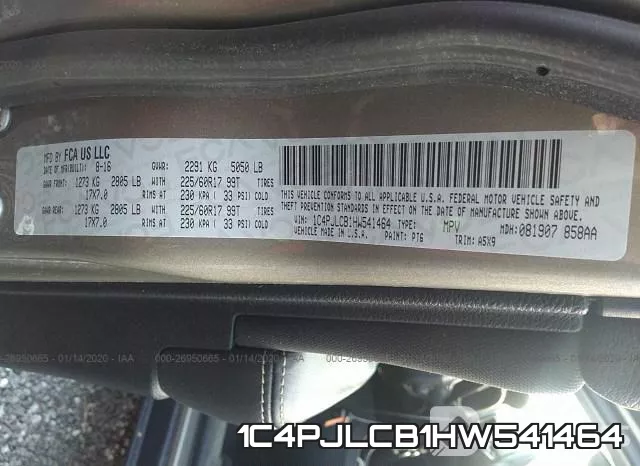 1C4PJLCB1HW541464 фото 9