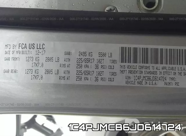 1C4PJMCB6JD614724 фото 9