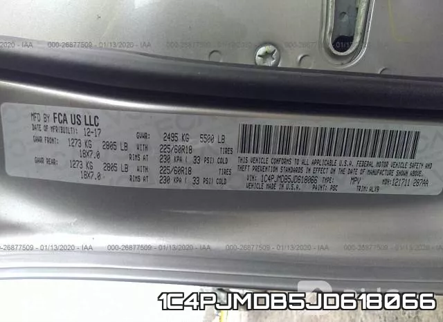 1C4PJMDB5JD618066 фото 9