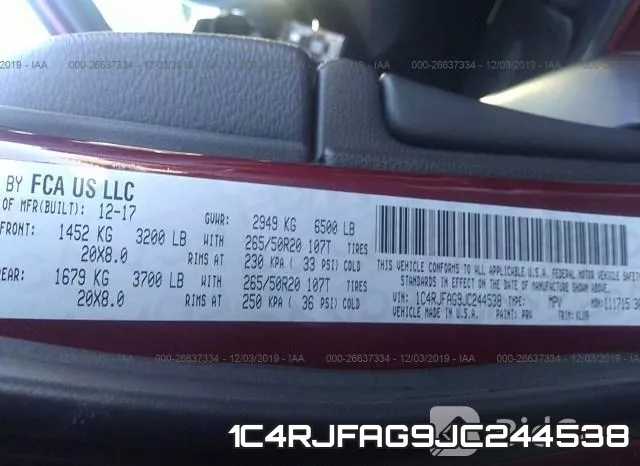 1C4RJFAG9JC244538 фото 7