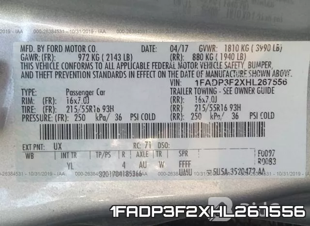 1FADP3F2XHL267556 фото 8