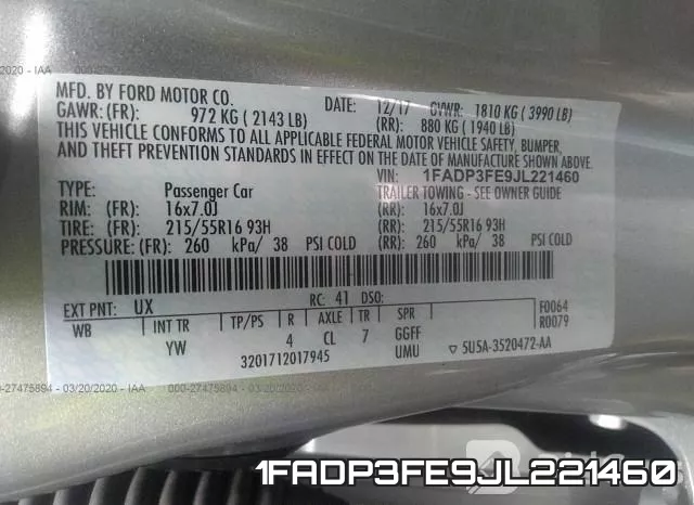 1FADP3FE9JL221460 фото 9