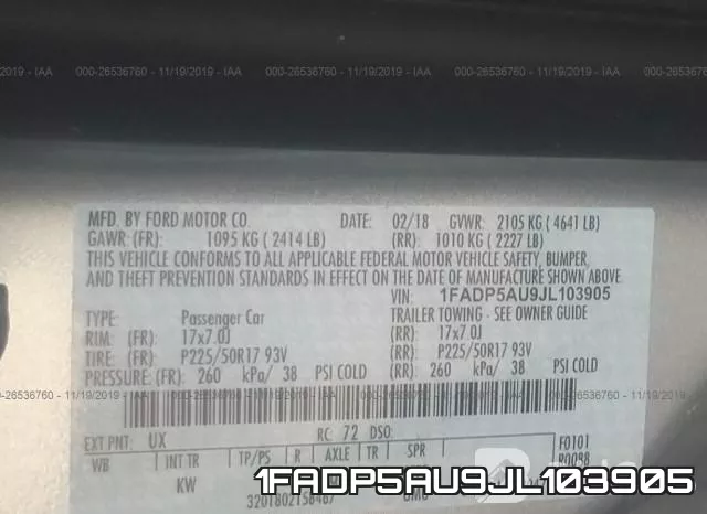 1FADP5AU9JL103905 фото 10