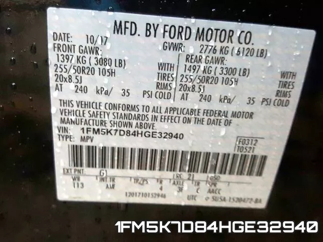 1FM5K7D84HGE32940 фото 2