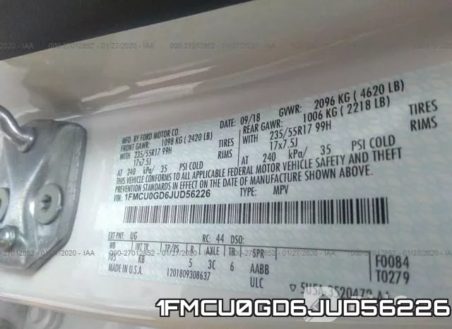 1FMCU0GD6JUD56226 фото 8