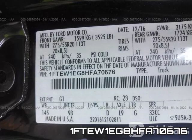 1FTEW1EG8HFA70676 фото 8