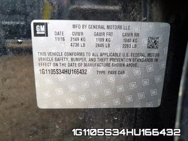 1G1105S34HU166432 фото 2
