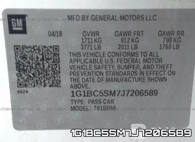 1G1BC5SM7J7206589 фото 10