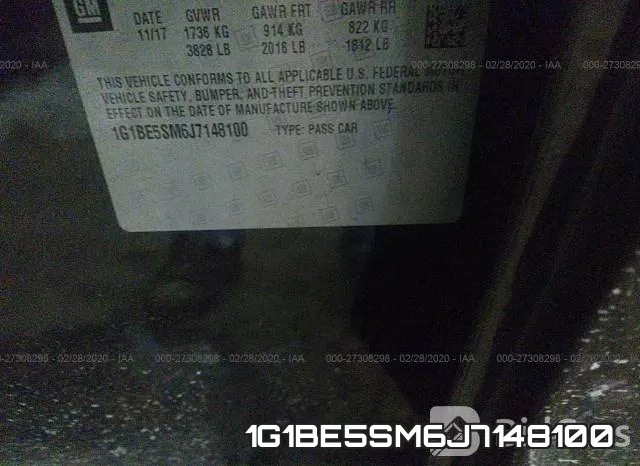 1G1BE5SM6J7148100 фото 5