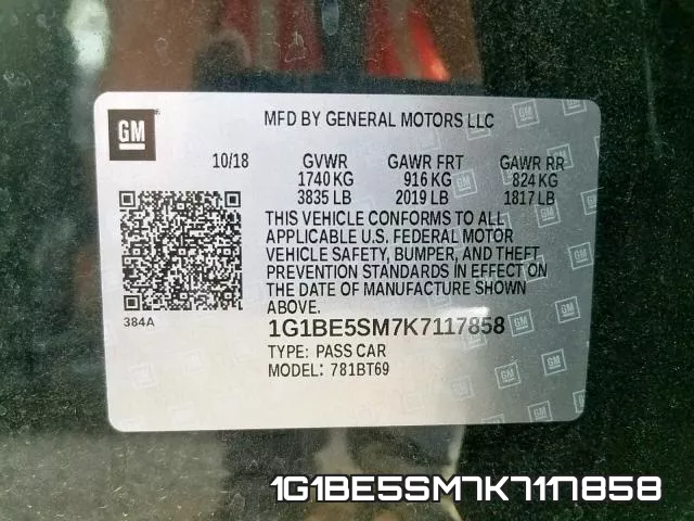 1G1BE5SM7K7117858 фото 2