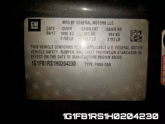 1G1FB1RS1H0204230 фото 2
