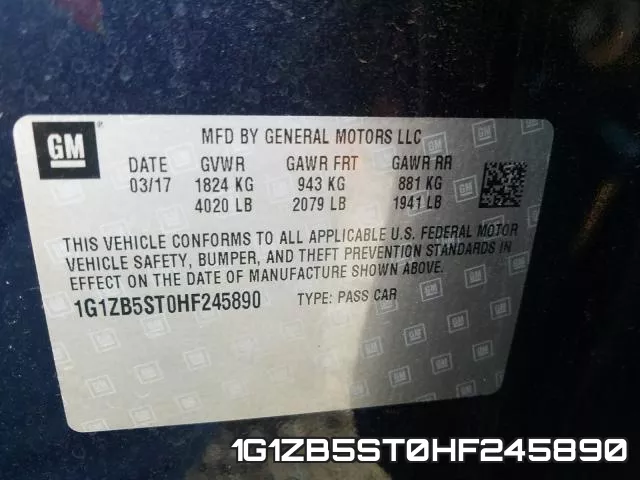 1G1ZB5ST0HF245890 фото 2