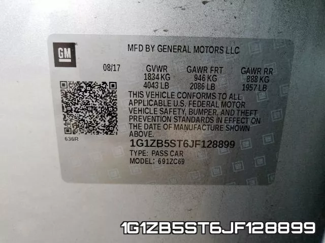 1G1ZB5ST6JF128899 фото 2