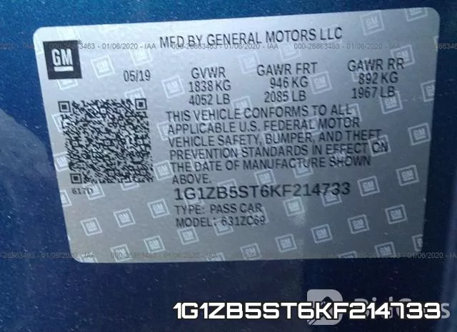 1G1ZB5ST6KF214733 фото 9
