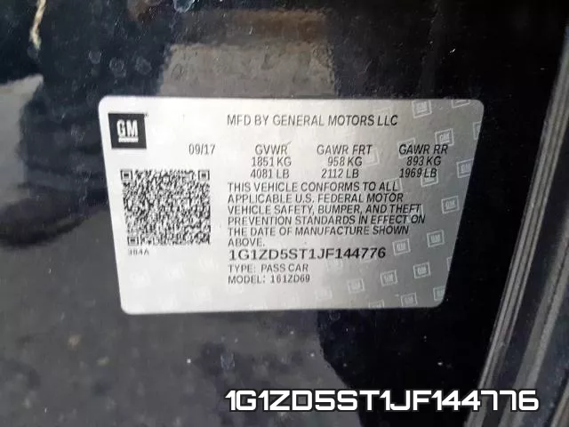 1G1ZD5ST1JF144776 фото 2