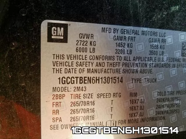 1GCGTBEN6H1301514 фото 2