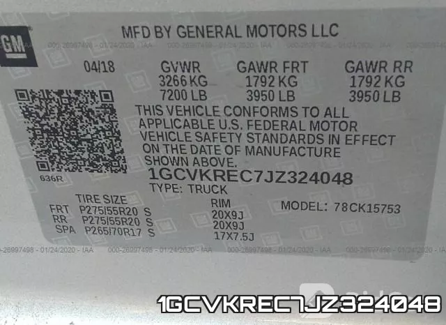 1GCVKREC7JZ324048 фото 9