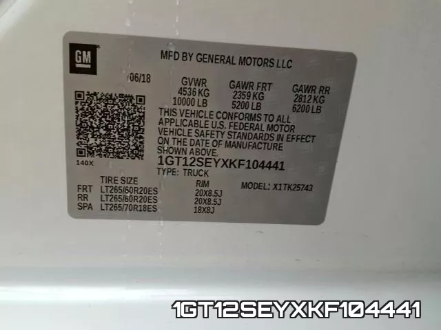 1GT12SEYXKF104441 фото 2