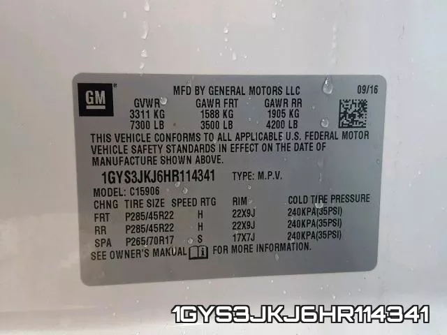 1GYS3JKJ6HR114341 фото 2