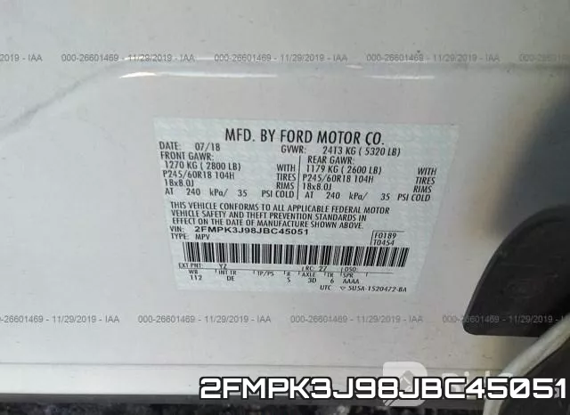 2FMPK3J98JBC45051 фото 7