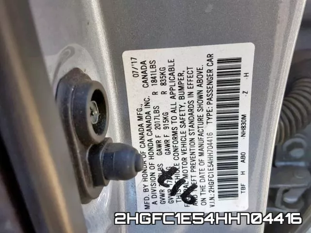 2HGFC1E54HH704416 фото 2