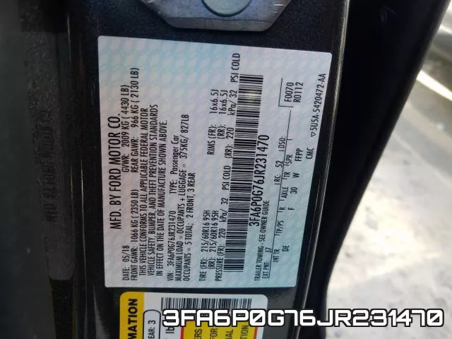 3FA6P0G76JR231470 фото 2