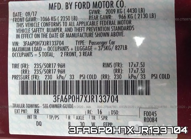 3FA6P0H7XJR133704 фото 7