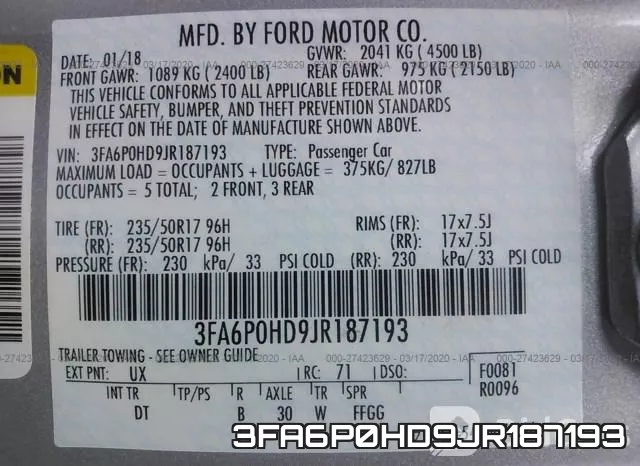 3FA6P0HD9JR187193 фото 7
