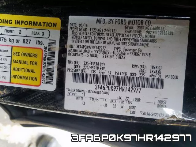 3FA6P0K97HR142977 фото 2