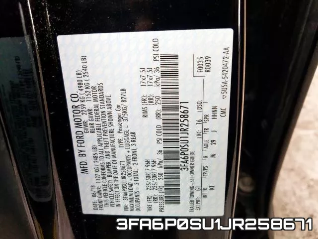 3FA6P0SU1JR258671 фото 2