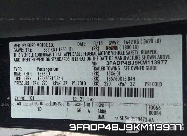 3FADP4BJ9KM113977 фото 9