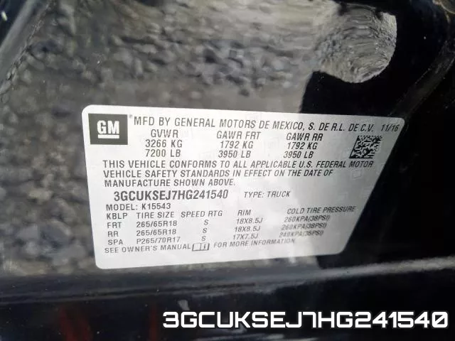 3GCUKSEJ7HG241540 фото 2