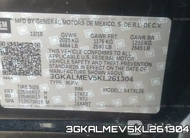 3GKALMEV5KL261304 фото 9