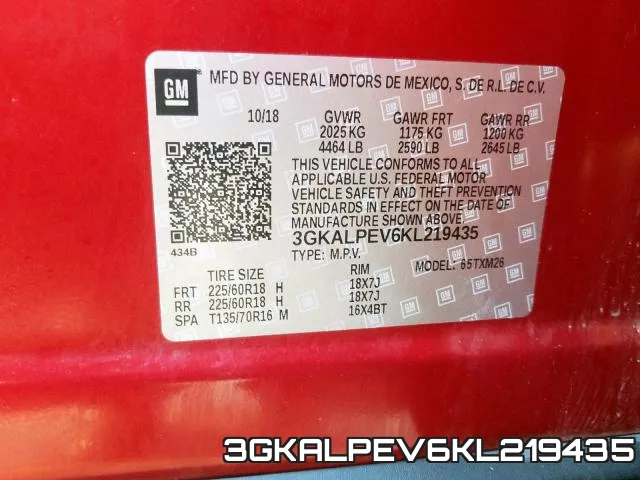 3GKALPEV6KL219435 фото 2