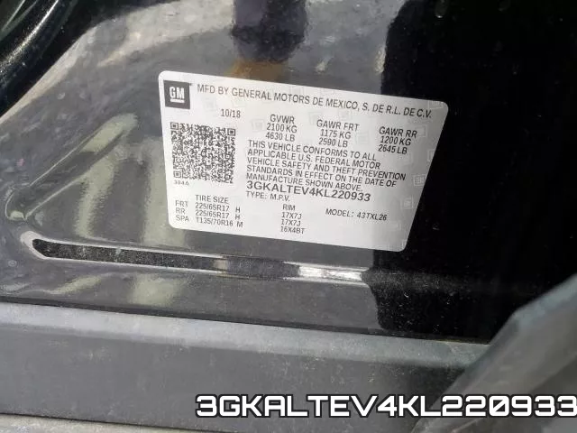 3GKALTEV4KL220933 фото 2