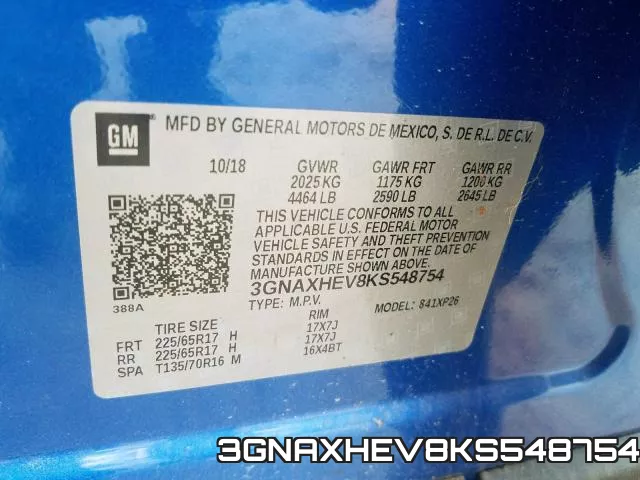 3GNAXHEV8KS548754 фото 2