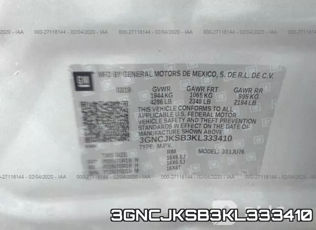 3GNCJKSB3KL333410 фото 10