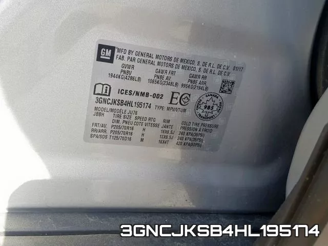 3GNCJKSB4HL195174 фото 2
