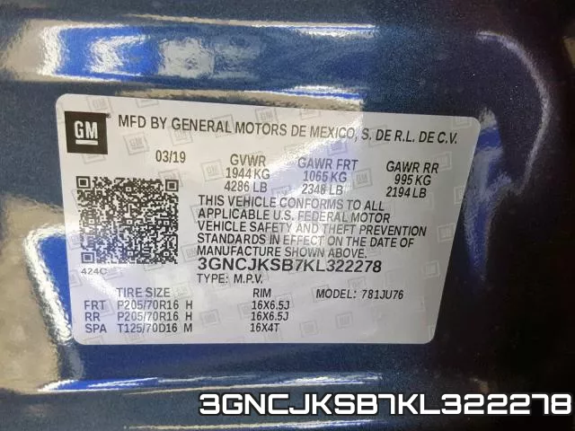 3GNCJKSB7KL322278 фото 2