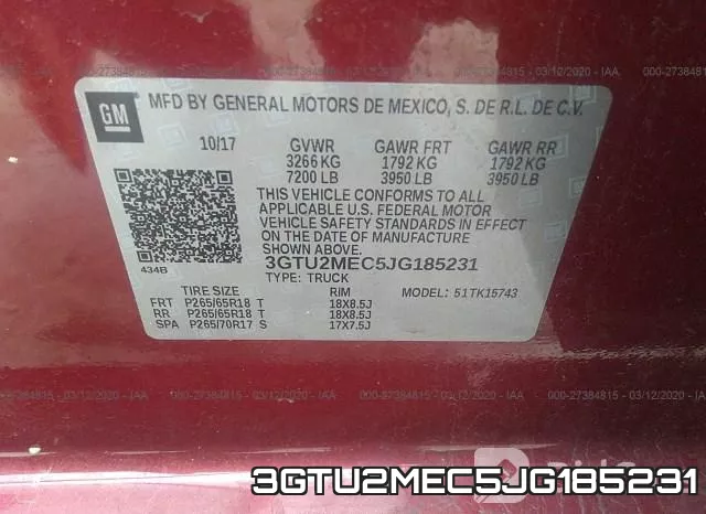3GTU2MEC5JG185231 фото 9