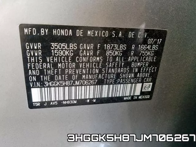 3HGGK5H87JM706267 фото 2