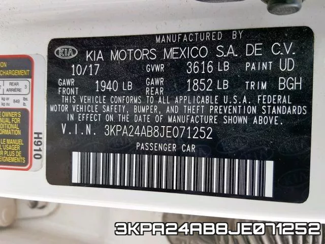 3KPA24AB8JE071252 фото 2