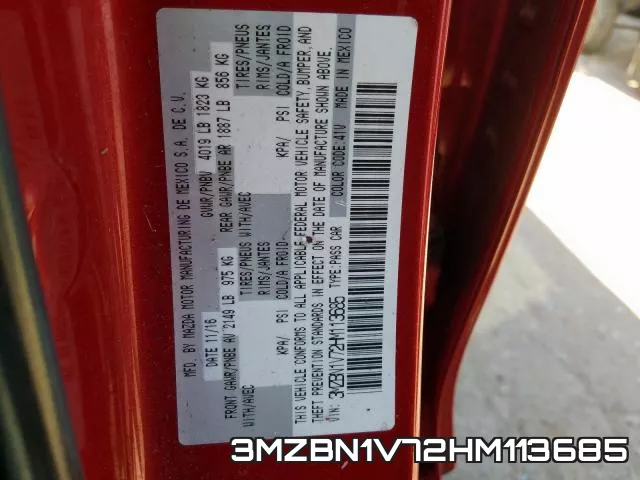 3MZBN1V72HM113685 фото 2