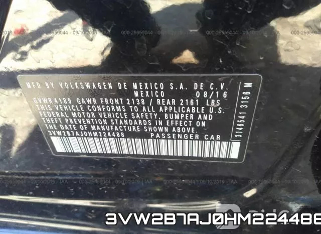3VW2B7AJ0HM224488 фото 8