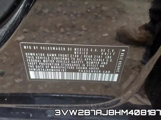 3VW2B7AJ8HM408187 фото 2