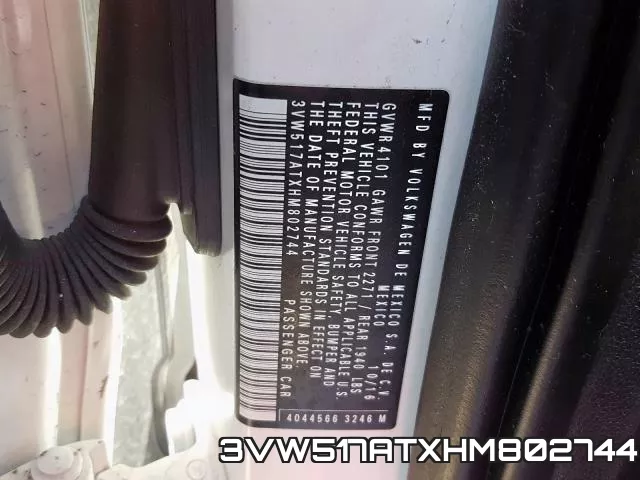 3VW517ATXHM802744 фото 2