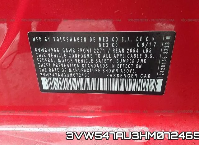 3VW547AU3HM072465 фото 9